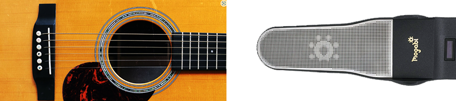 アコースティックとモガビギターの比較